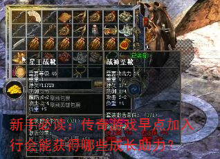 新手必读:传奇游戏早点加入行会能获得哪些成长助力? 新手必读:传奇游戏早点加入行会能获得哪些成长助力?