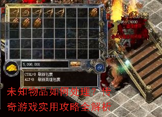 未知物品如何处理?传奇游戏实用攻略全解析 未知物品如何处理?传奇游戏实用攻略全解析